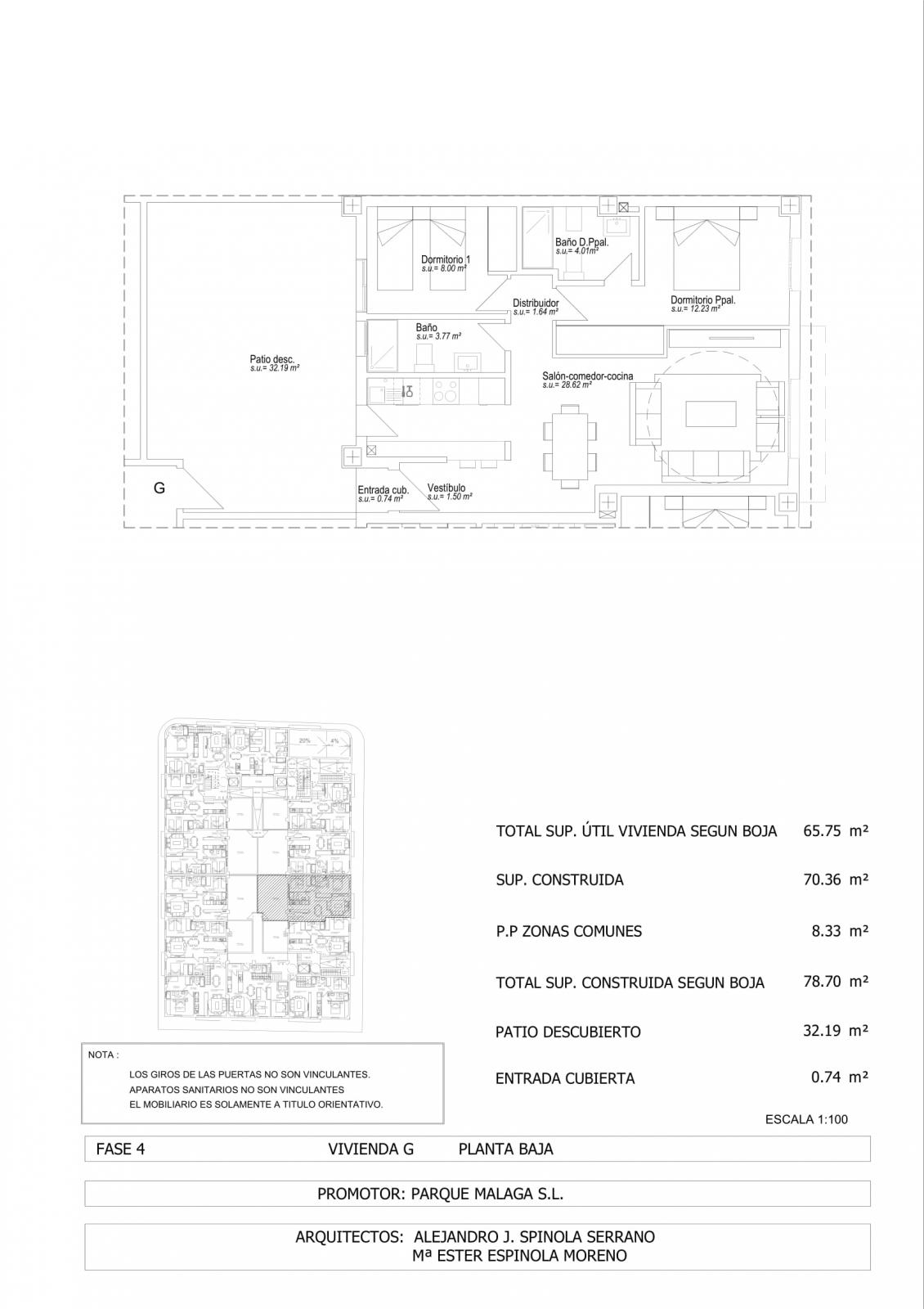 4ª FASE - EDIFICIO ALBA - BAJO G  -  CON PATIO DE 32,19 M2