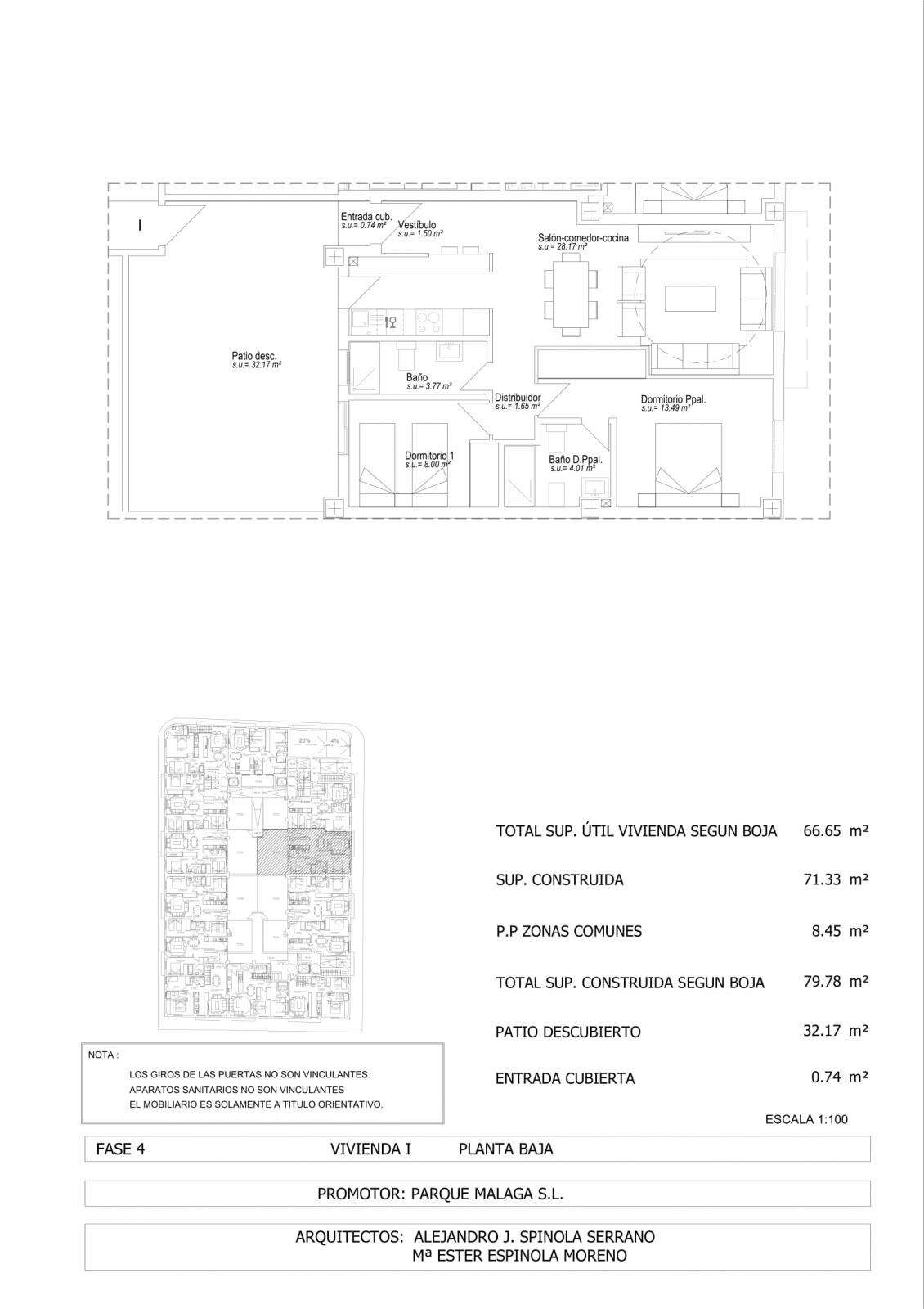 4ª FASE - EDIFICIO ALBA - BAJO I  -  CON PATIO DE 32,17 M2