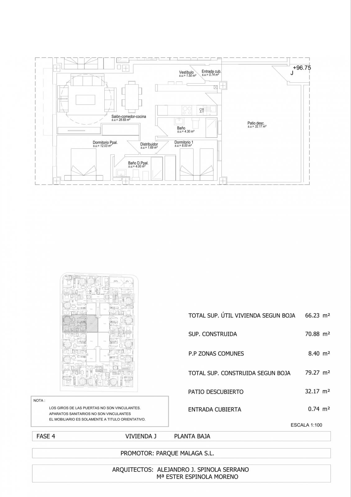 4ª FASE - EDIFICIO ALBA - BAJO J  -  CON PATIO DE 32,17 M2