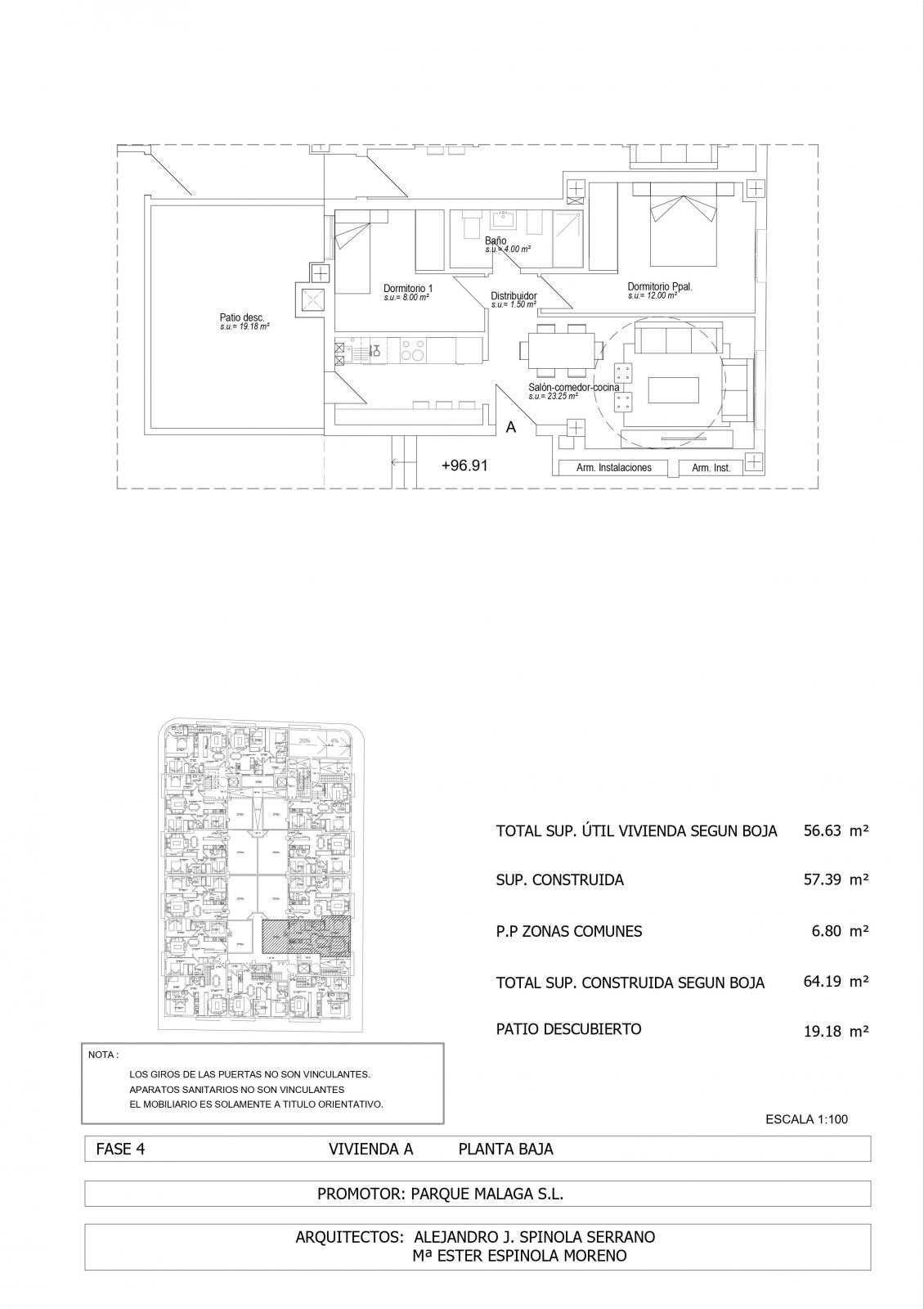 4ª FASE - EDIFICIO ALBA - BAJO A  - CON PATIO DE 19,18 M2