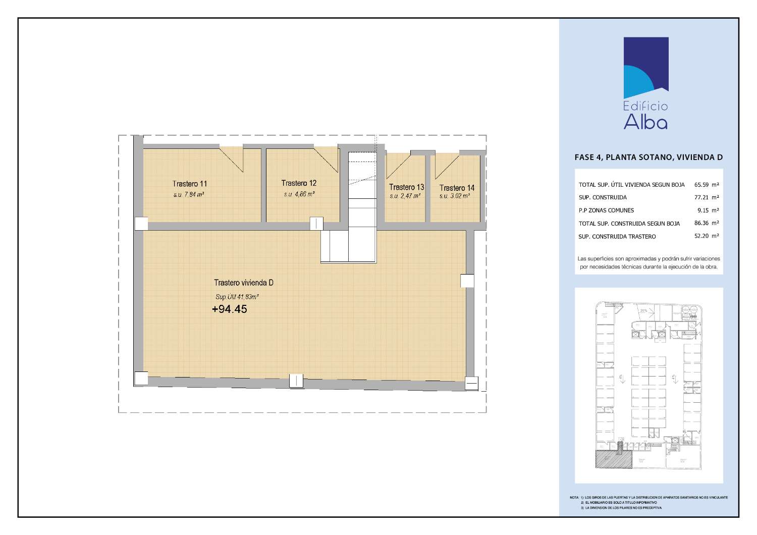 4ª FASE - EDIFICIO ALBA - BAJO D - CON SÓTANO DE 52,20 M2