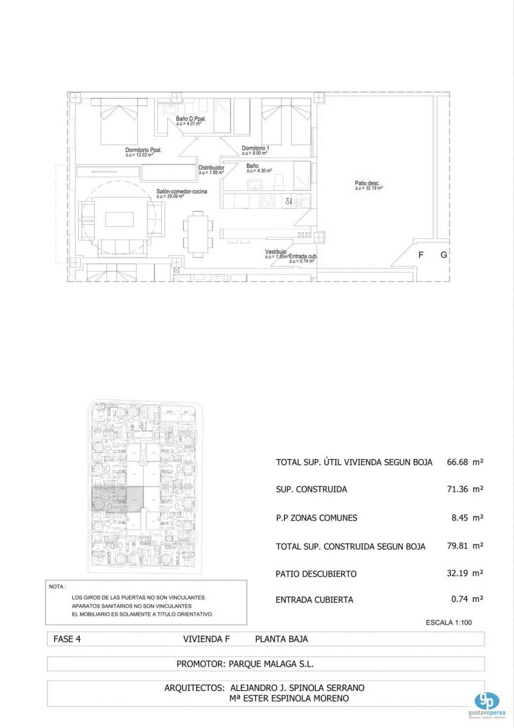 4TH PHASE - ALBA BUILDING - GROUND F - WITH PATIO OF 32.19 M2